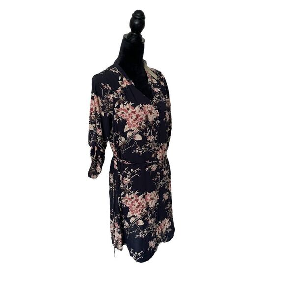 41 Hawthorn Cristen Navy Fall Floral Belted Shirt Dress Size Small NWT - Picture 6 of 16